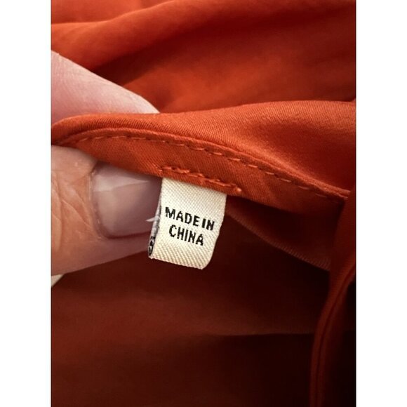 Rebecca Taylor rust orange v-neck pleated sleeves blouse M boho flowy office - Picture 10 of 10